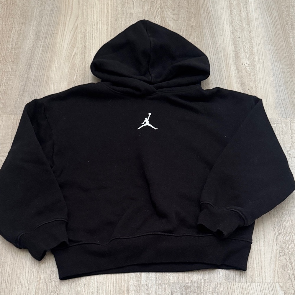 Jordan Black Hoodie with White Jumpman Back Logo